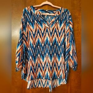 Cato Women's Chevron Blouse Size XL
